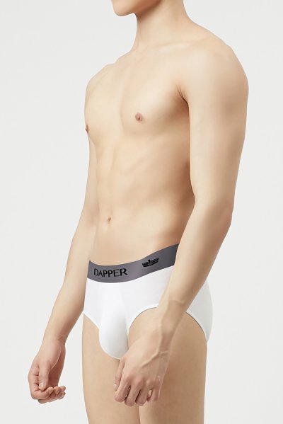 กางเกงชั้นในชาย Dapper Iconic Pima Cotton Briefs – White (Pack 2 Pcs.)