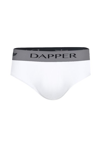 กางเกงชั้นในชาย Dapper Iconic Pima Cotton Briefs – White (Pack 2 Pcs.)