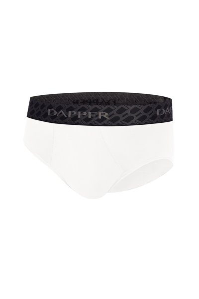 กางเกงชั้นในชาย Dapper Monogram Briefs – White (Pack 3 Pcs.)