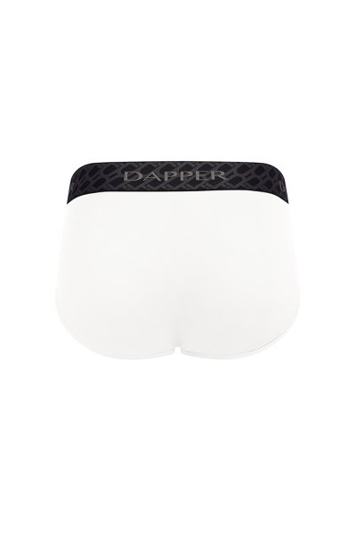 กางเกงชั้นในชาย Dapper Monogram Briefs – White (Pack 3 Pcs.)