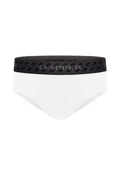 กางเกงชั้นในชาย Dapper Monogram Briefs – White (Pack 3 Pcs.)