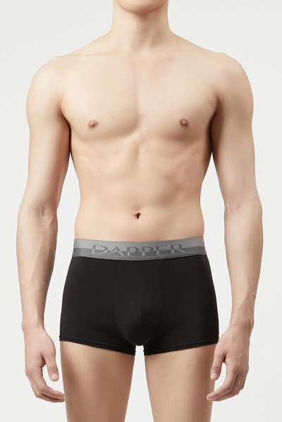 กางเกงชั้นในชาย Dapper Pima Cotton Trunks – Black (Pack 2 Pcs.)