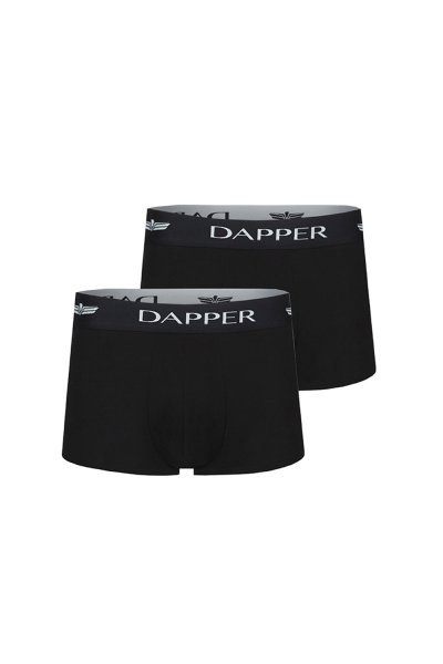 กางเกงชั้นในชาย Dapper Iconic Pima Cotton Trunks – Black (Pack 2 Pcs.)
