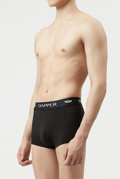กางเกงชั้นในชาย Dapper Iconic Pima Cotton Trunks – Black (Pack 2 Pcs.)