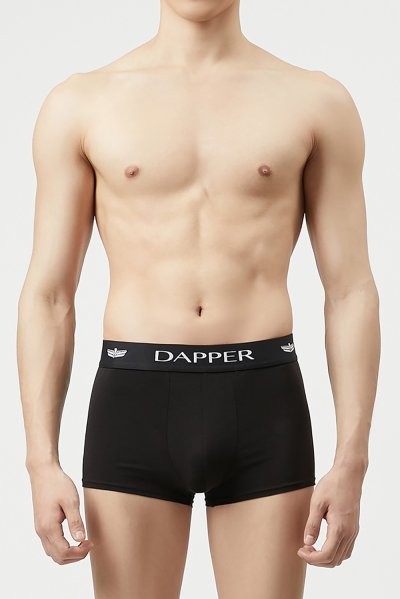 กางเกงชั้นในชาย Dapper Iconic Pima Cotton Trunks – Black (Pack 2 Pcs.)