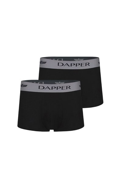 กางเกงชั้นในชาย Dapper Iconic Pima Cotton Trunks – Black (Pack 2 Pcs.)