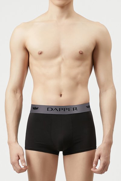 กางเกงชั้นในชาย Dapper Iconic Pima Cotton Trunks – Black (Pack 2 Pcs.)