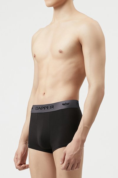 กางเกงชั้นในชาย Dapper Iconic Pima Cotton Trunks – Black (Pack 2 Pcs.)