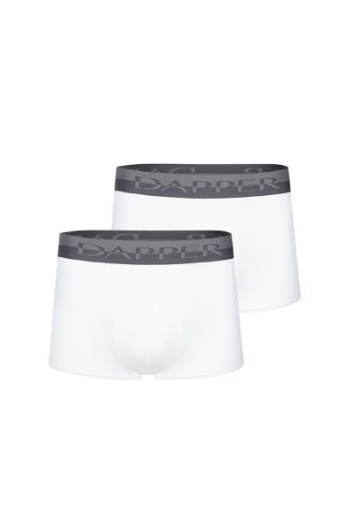 กางเกงชั้นในชาย Dapper Pima Cotton Trunks – White (Pack 2 Pcs.)