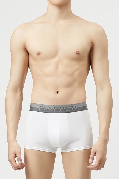 กางเกงชั้นในชาย Dapper Pima Cotton Trunks – White (Pack 2 Pcs.)