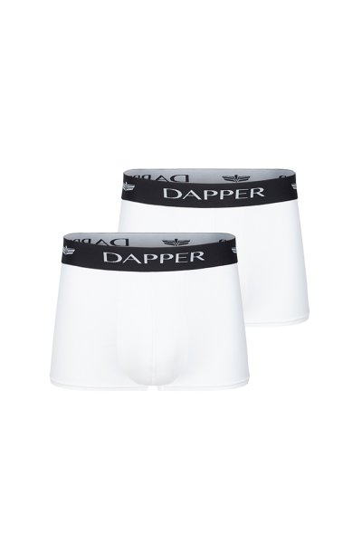กางเกงชั้นในชาย Dapper Iconic Pima Cotton Trunks – White (Pack 2 Pcs.)