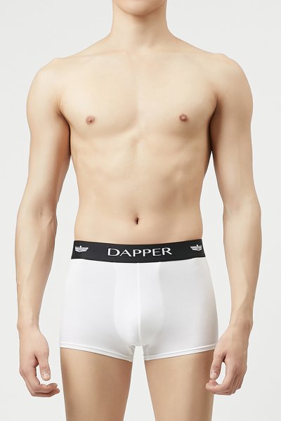 กางเกงชั้นในชาย Dapper Iconic Pima Cotton Trunks – White (Pack 2 Pcs.)