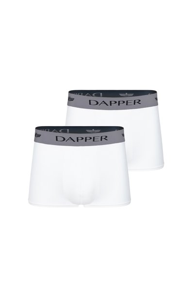กางเกงชั้นในชาย Dapper Iconic Pima Cotton Trunks – White (Pack 2 Pcs.)