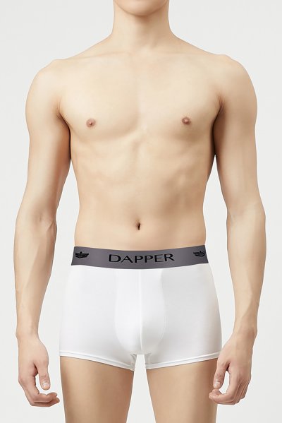 กางเกงชั้นในชาย Dapper Iconic Pima Cotton Trunks – White (Pack 2 Pcs.)