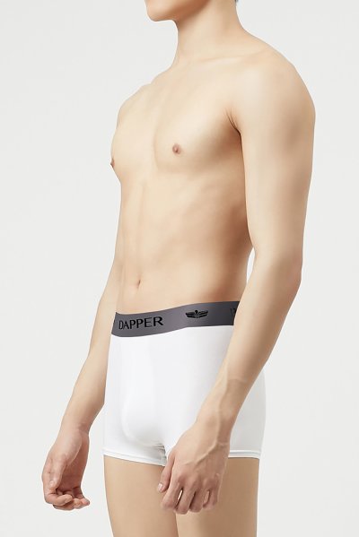 กางเกงชั้นในชาย Dapper Iconic Pima Cotton Trunks – White (Pack 2 Pcs.)