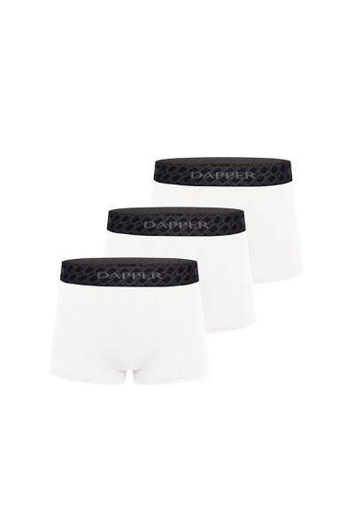 กางเกงชั้นในชาย Dapper Monogram Trunks – White (Pack 3 Pcs.)