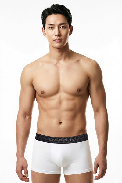 กางเกงชั้นในชาย Dapper Monogram Trunks – White (Pack 3 Pcs.)