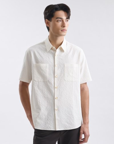 เสื้อเชิ้ตแขนสั้น Textured Seersucker Shirt