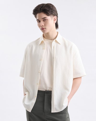 เสื้อเชิ้ตแขนสั้น Chevron Jacquard Shirt