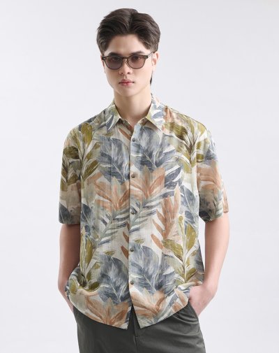 เสื้อเชิ้ตแขนสั้น Leafline Echo Print Shirt