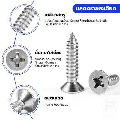 น๊อต / ตะปู / สกรูหัวแบบ DRY-WALL ความแข็งแรงสูง ตะปูเกลียวปล่อย สีดำ - สีเงิน ขนาด 25mm