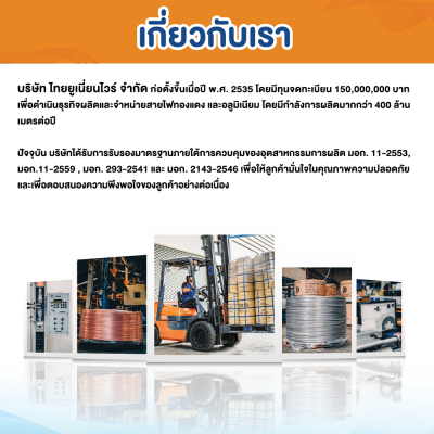 THAI UNION ไทยยูเนี่ยน THW - A 1x10 SQ.MM. สายแกนเดี่ยว (ม้วน 100 เมตร)