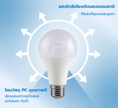 หลอดไฟ LED Bulb light ซื้อ 8 แถม 2 = ได้ถึง 10 หลอด : ขั้วเกลียว E27 ไฟ 220 V มีขนาด 3W 5 W 9W 12W 15W 18W