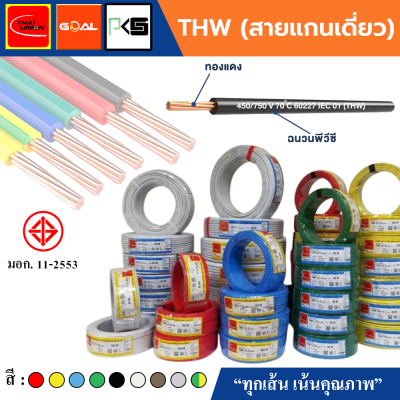 THAI UNION ไทยยูเนี่ยน THW 1x6 SQ.MM. สายไฟทองแดง (ม้วน 100 เมตร)