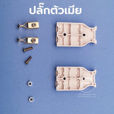 (ยกกล่อง) ปลั๊กไฟตัวผู้ ปลั๊กไฟตัวเมีย พลาสติกอย่างดี ขาทองเหลือง ทนกระแสไฟฟ้า 10A 250V ไฟบ้าน 220V