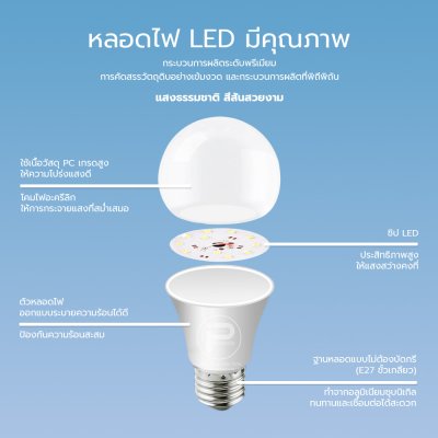 หลอดไฟปิงปอง ขนาด 10 วัตต์ 100 หลอด