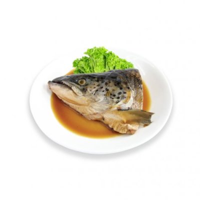 Frozen Salmon Head in Soy Sauce (หัวปลาแซลมอน ต้มซีอิ๊ว)