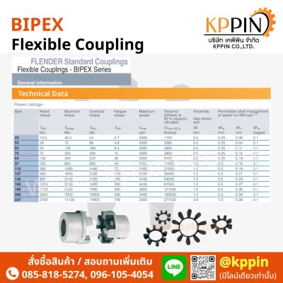 ยางยอย BIPEX Flender Flexible Coupling BIPEX Cam Ring ยางยอยสีดำ จากบริษัท เคพีพิน