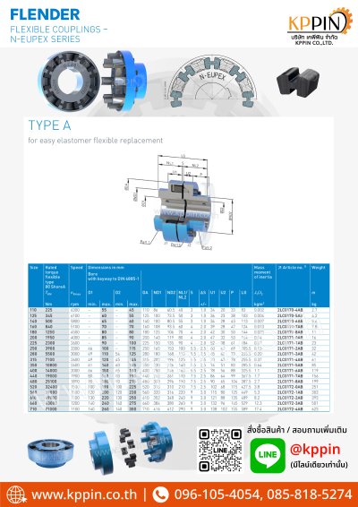 ยอย H Flender รุ่น N-Eupex Rathi รุ่น N-Flex สีดำ H Coupling Type A ยางยอยตัว H จากบริษัทเคพีพิน
