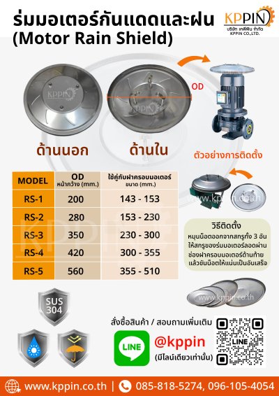 ฝาครอบมอเตอร์กันฝน ฝาครอบกันฝน ร่มมอเตอร์ หมวกมอเตอร์ ฝาครอบมอเตอร์ปั๊มน้ำ ฝาครอบท้ายมอเตอร์ Motor Rain Shield Motor Rain Cover อะไหล่มอเตอร์ อุปกรณ์อะไหล่มอเตอร์ จากบริษัท เคพีพิน