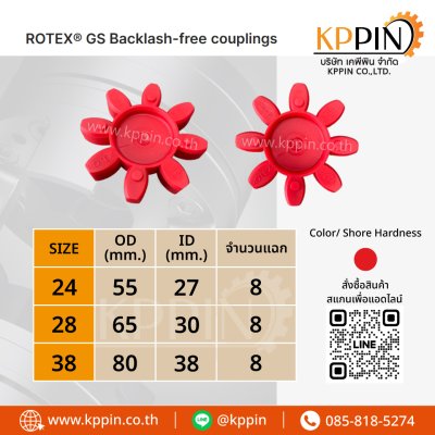 ยางยอย KTR Rotex GS สีแดง KTR Rotex Spider Type GS Red GS 24 28 38 ยางยอย KTR Rotex GS สีแดง KTR Rotex Spider Type GS Red GS 24 28 38