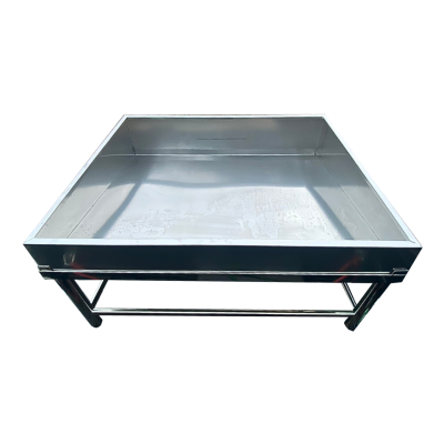 โต๊ะถาดโชว์สแตนเลส 4 ขา 75x140X65