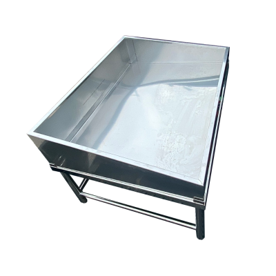 โต๊ะถาดโชว์สแตนเลส 4 ขา 75x140X65