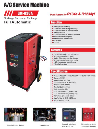 เครื่องรีไซเคิ้ลแอร์EV รุ่นGM830A