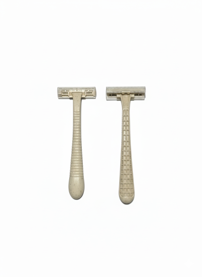 ชุดโกนหนวด แบบที่ 1 รุ่น SK001 : มีดโกนStainless Steel 2 ชั้น ,ด้ามข้าวสาลี