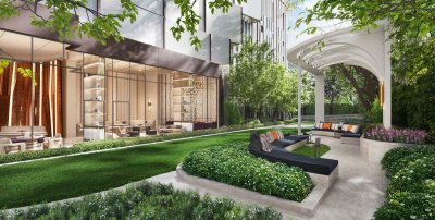 Eclipse Haven Pavilion garden and lounge at LIFE Sukhumvit-Rama 4