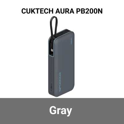 พาวเวอร์แบงค์ CUKTECH AURA PB200N สีเทา