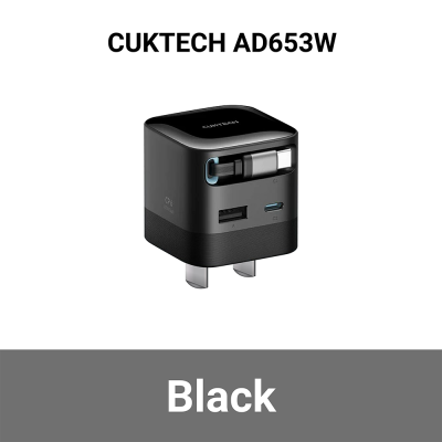 หัวชาร์จเร็วพร้อมสาย CUKTECH AD653W GaN 65W BK