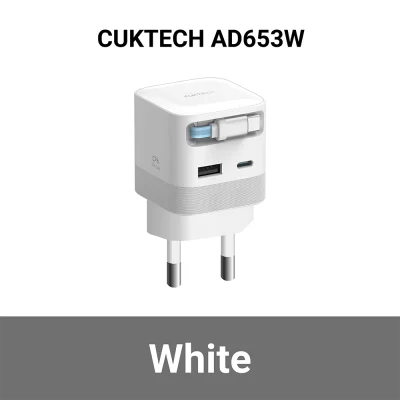 หัวชาร์จเร็วพร้อมสาย_CUKTECH_AD653W_GaN_65W_O_WH