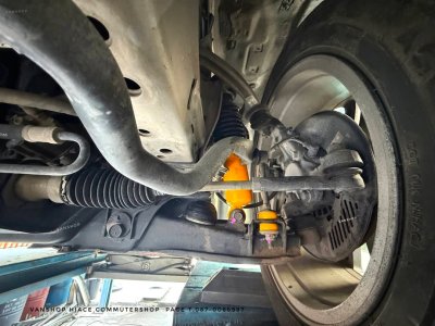 โช้คหน้า แก็ส กระบอกเหลือง เบี่ยงองศา รุ่นประหยัด พร้อมชุดกันกระแทกดำ