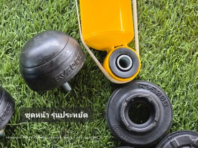 โช้คหน้า แก็ส กระบอกเหลือง เบี่ยงองศา รุ่นประหยัด พร้อมชุดกันกระแทกดำ