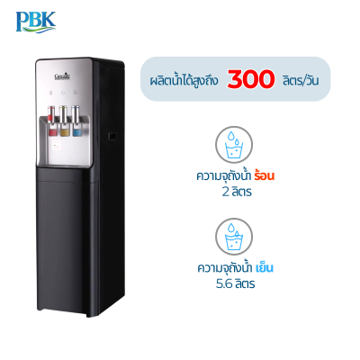 CASCADE ตู้กดน้ำ ร้อน/เย็น/อุณหภูมิห้อง ตั้งพื้น สีดำ RO รุ่น 01-CC6-VN310