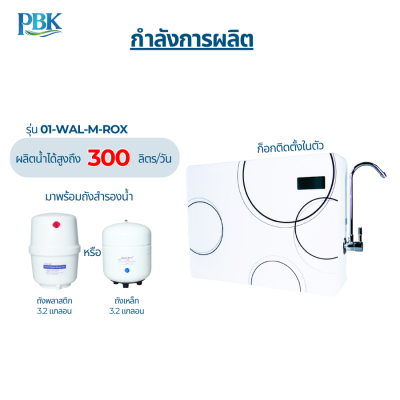 CASCADE เครื่องกรองน้ำ กล่องขาว รุ่น MIRROR LED RO 75GPD / 150GPD พร้อมถังสำรองน้ำ