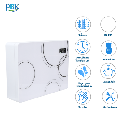 CASCADE เครื่องกรองน้ำ กล่องขาว รุ่น MIRROR LED RO (5 ขั้นตอน / UF INLINE)