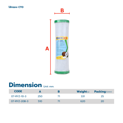 PURITY PRO ไส้กรอง CTO KK ID800