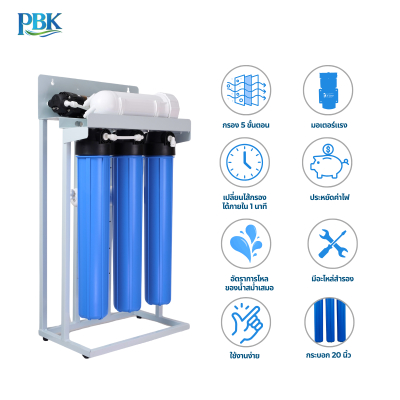 CASCADE เครื่องกรองน้ำ RO โครงเหล็ก 20 นิ้ว รุ่น 10-STD-RO150/300/400/600/800/1200